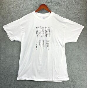 Delta Graphic T-Shirt Korea National Anthem Mens XL White Casual Cotton